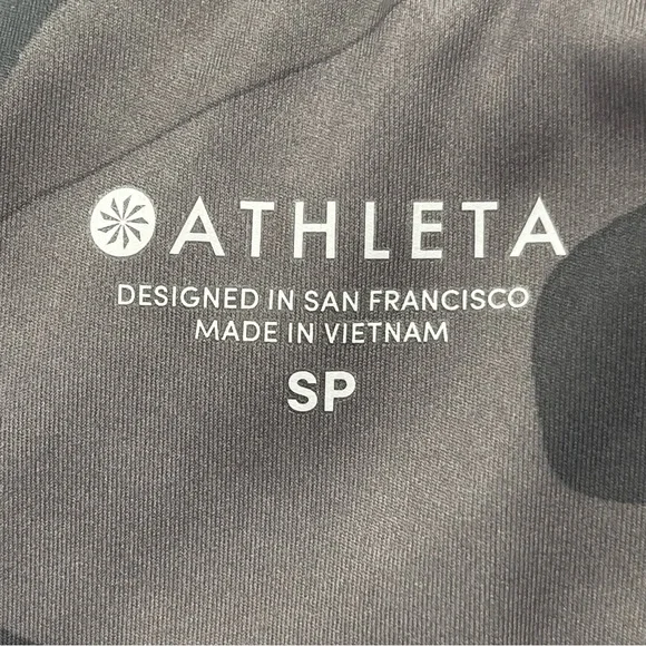 Athleta Black Gray Camo Contender Cropped Legging Size SP - Picture 9 of 11